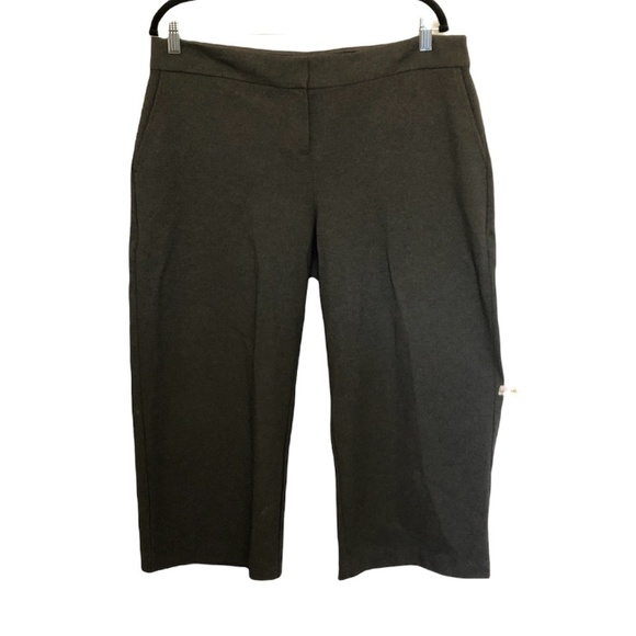 EILEEN FISHER Cropped Pant Women's Size Large Petite Gray Italian Fabric - Picture 1 of 11